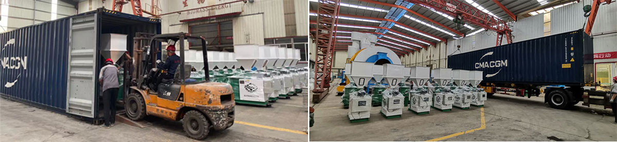 Rotexmaster 13 sets of biomass burners and 1 set wood pellet machine ready for shipment to Peru with demonstration and startup video